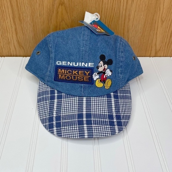 Vintage Disney Mickey Mouse Denim Strapback Hat - Picture 1 of 9